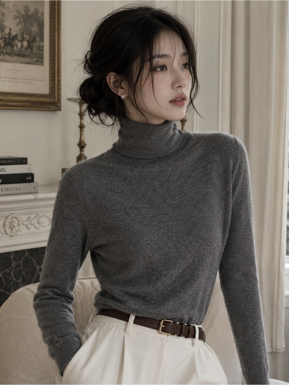Luxury Cashmere Knit Sweater Old Money Minimalist Style